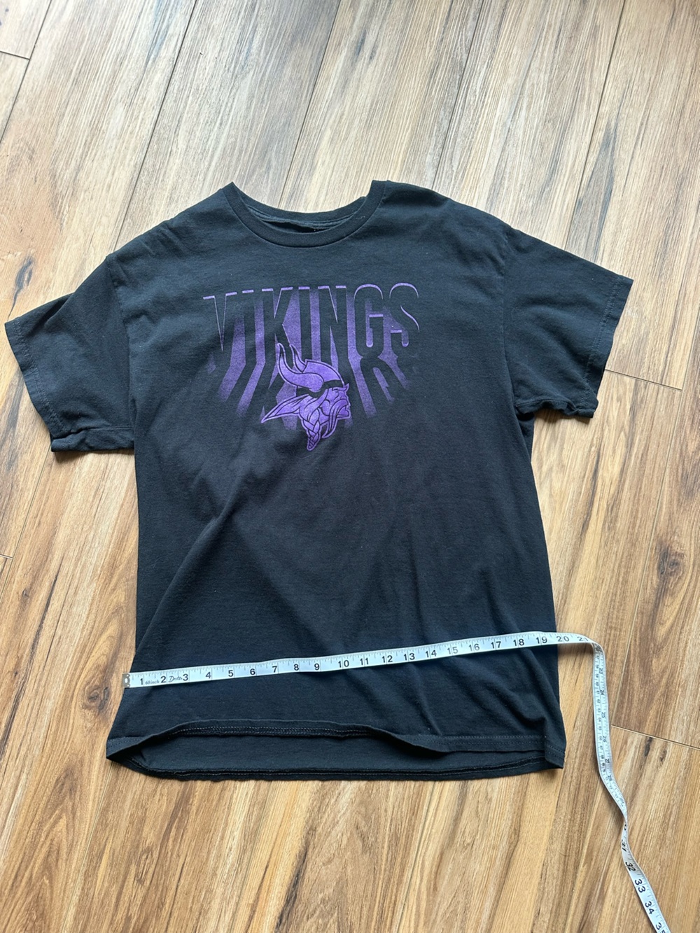 Team Apparel Black Tee with Purple Vikings Graphic